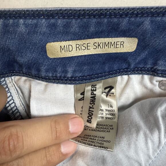 Seven7 Jeans Women's 8 Blue Denim Stretch Mid-Rise Skimmer Booty Shaper Zip Fly - Picture 10 of 15